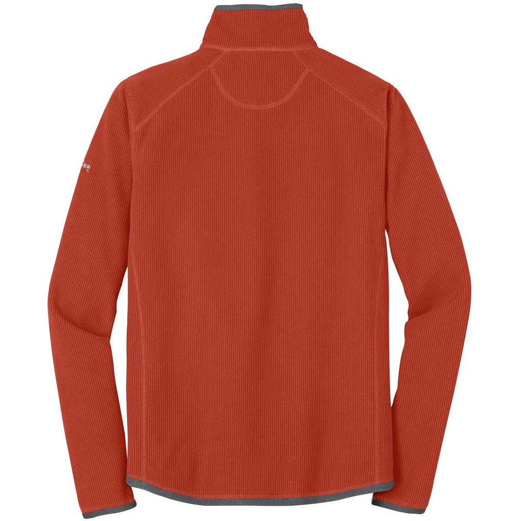Eddie Bauer Men's Cayenne Orange Full-Zip Vertical Fleece Jacket