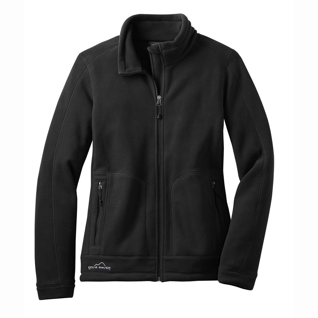 Eddie Bauer Women's Black Wind Resistant Full-Zip Fleece Jacket