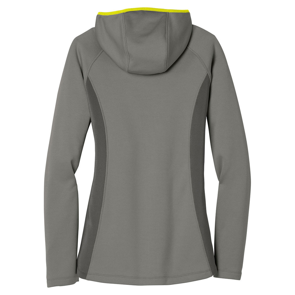 Eddie Bauer Women's Metal Grey/Grey Steel/Citron Sport Hooded Full-Zip Fleece Jacket