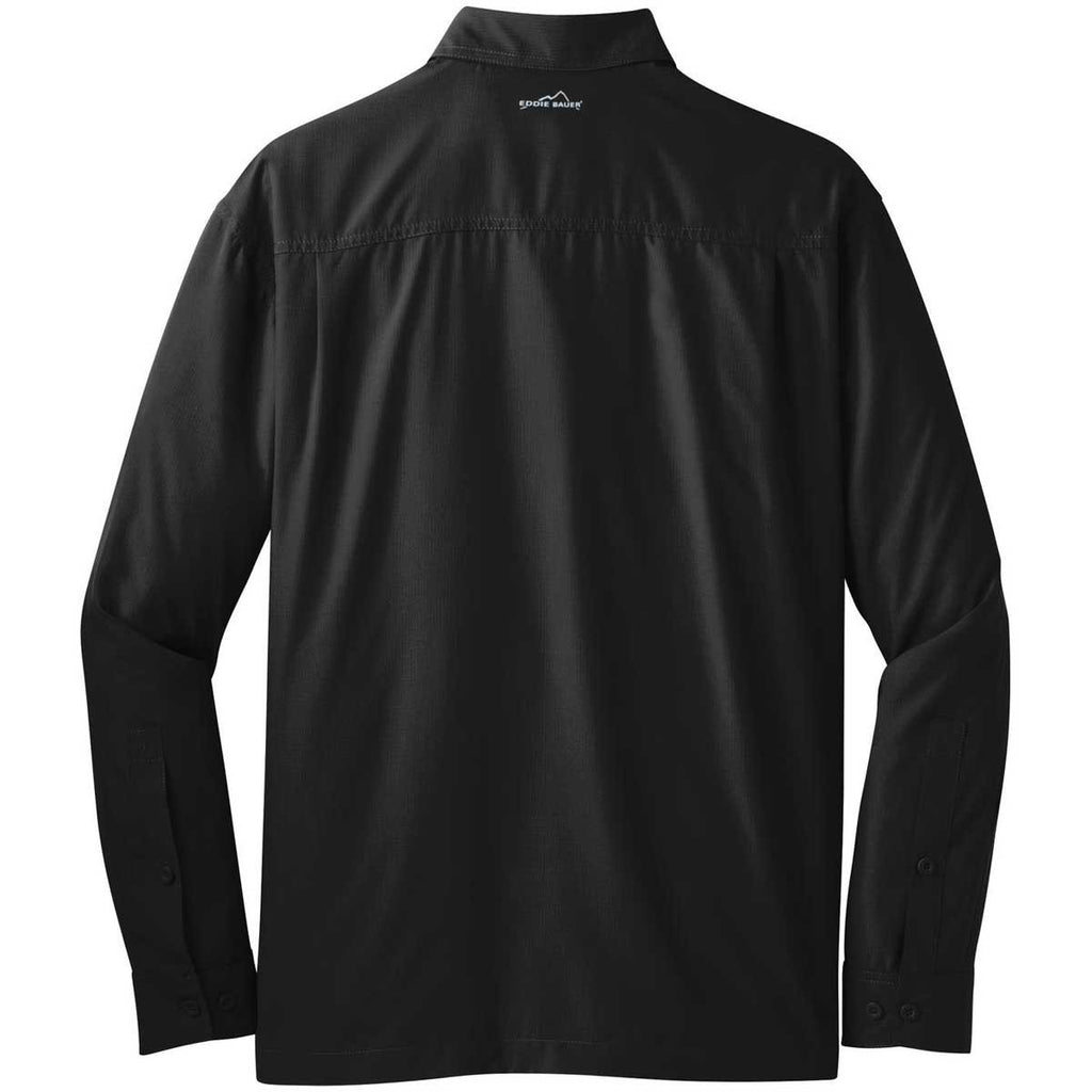 Eddie Bauer Men's Black L/S Performance Travel Shirt