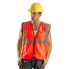 OccuNomix Men's Orange High Visibility Value Mesh Surveyor Safety Vest