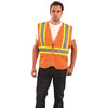 OccuNomix Men's Orange High Visibility Value Mesh Two-Tone Safety Vest