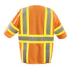 OccuNomix Men's Orange Mesh Two-Tone 3-Pocket Vest with Zipper