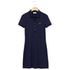 Lacoste Women's Navy Short Sleeve Stretch Cotton Mini Pique Polo Dress