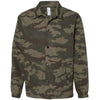 Independent Trading Co. Men's Forest Camo Water Resistant Windbreaker Coaches Jacket