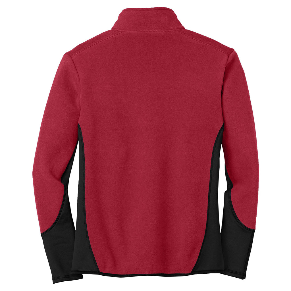 Port Authority Men's Rich Red/Black R-Tek Pro Fleece Full-Zip Jacket