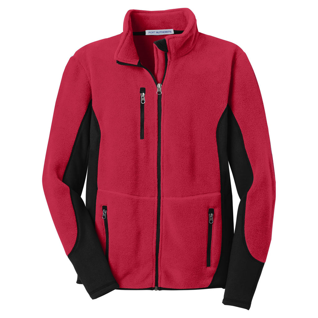 Port Authority Men's Rich Red/Black R-Tek Pro Fleece Full-Zip Jacket