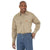 Wrangler Men's Khaki Flame Resistant Long Sleeve Western Snap Solid Twill Work Shirt