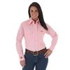 Wrangler Women's Pink Flame Resistant Long Sleeve Solid Workshirt