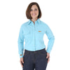 Wrangler Women's Turquoise Flame Resistant Long Sleeve Solid Workshirt