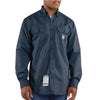 Carhartt Men's Tall Dark Navy Flame-Resistant Twill Shirt with Pocket Flap