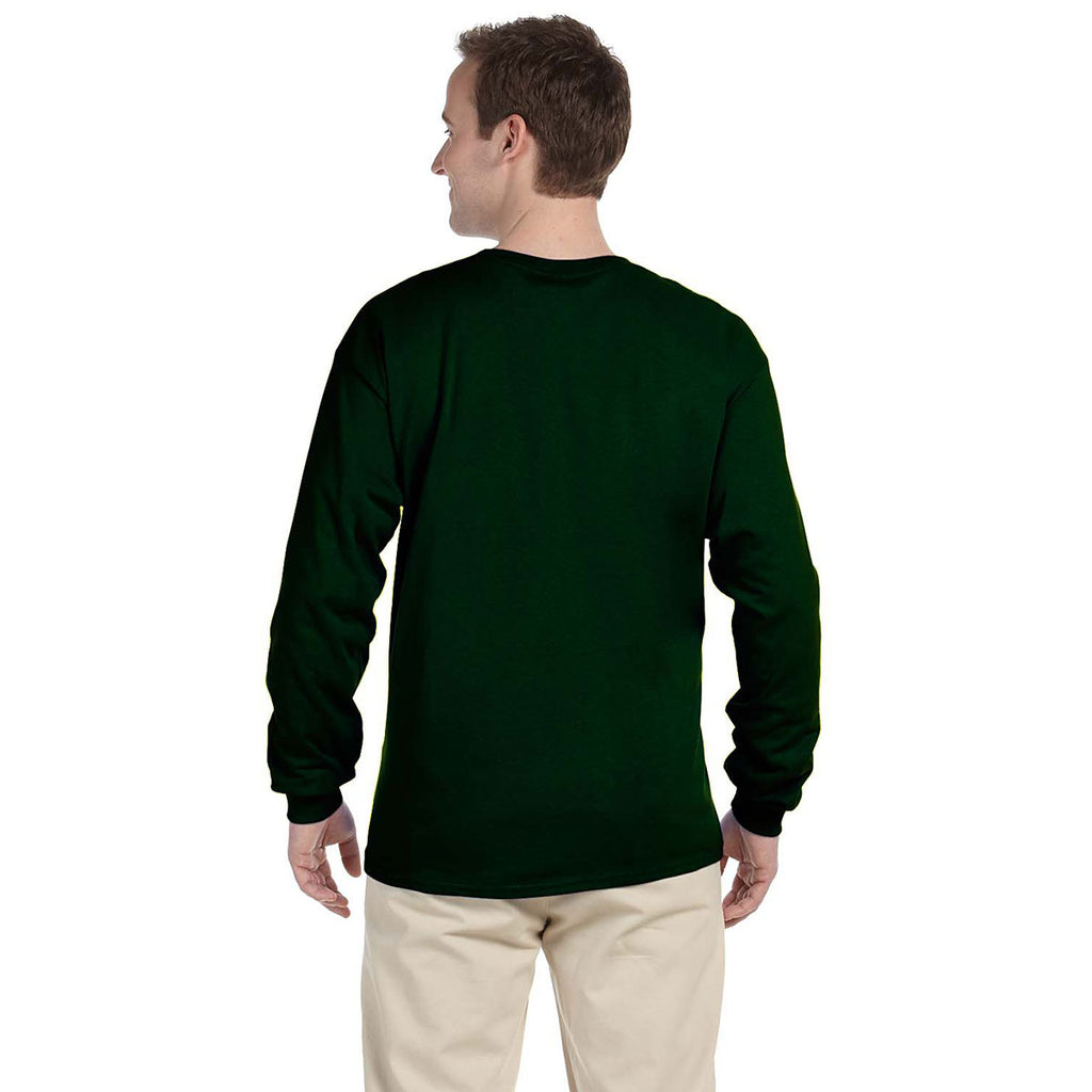 Gildan Men's Forest Green Ultra Cotton Long Sleeve T-Shirt