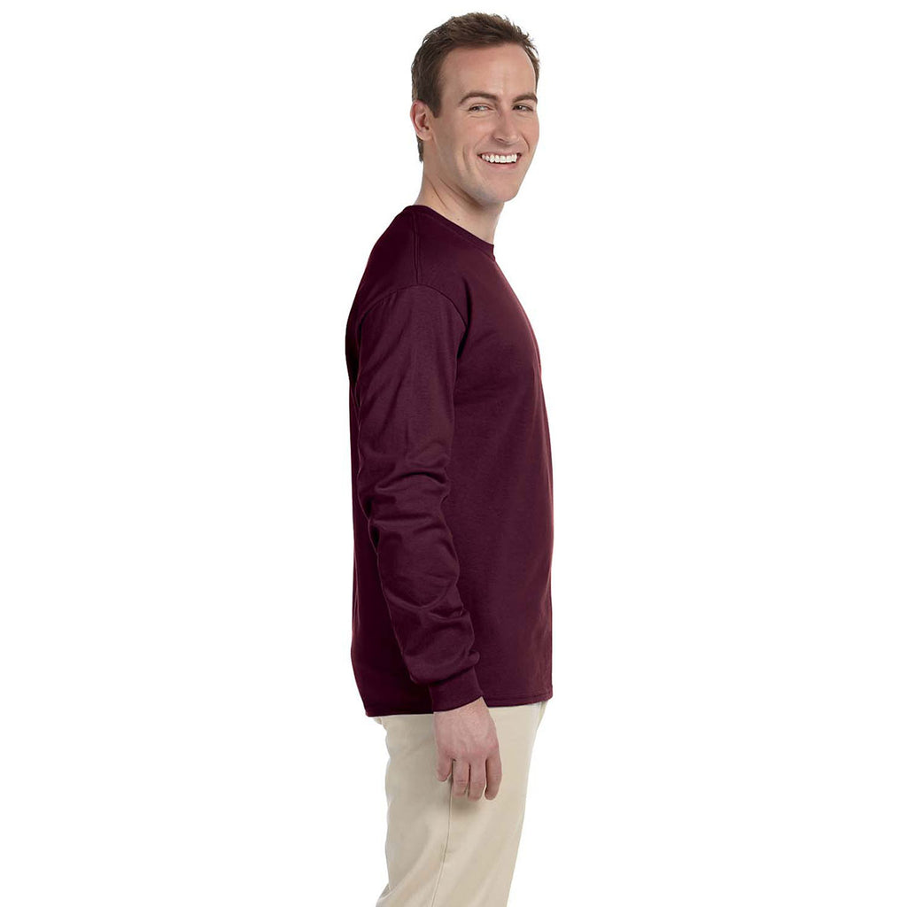 Gildan Men's Maroon Ultra Cotton Long Sleeve T-Shirt