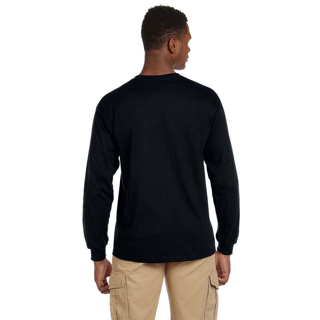 Gildan Unisex Black Ultra Cotton 6 oz. Long-Sleeve Pocket T-Shirt