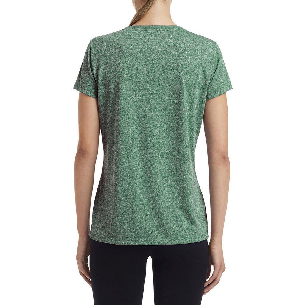 Gildan Women's Heather Sport Dark Green Performance Core T-Shirt