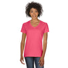 Gildan Women's Coral Silk 5.3 oz. V-Neck T-Shirt