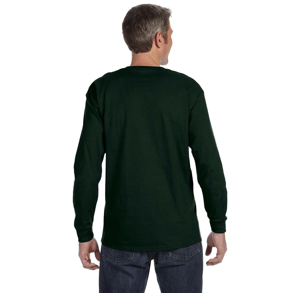 Gildan Men's Forest Green 5.3 oz. Long Sleeve T-Shirt
