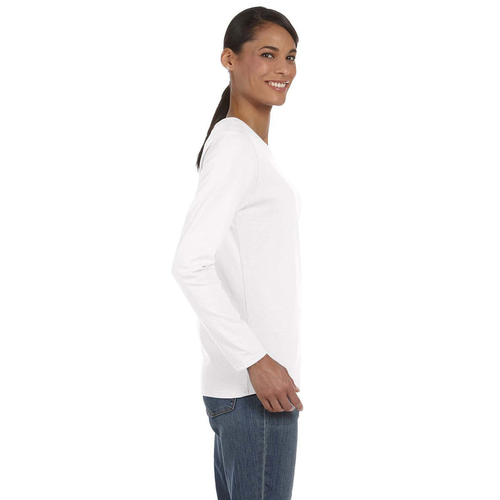 Gildan Women's White Heavy Cotton 5.3 oz. Long-Sleeve T-Shirt