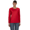Gildan Women's Red Heavy Cotton 5.3 oz. Long-Sleeve T-Shirt