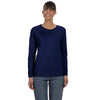 Gildan Women's Navy Heavy Cotton 5.3 oz. Long-Sleeve T-Shirt