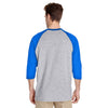 Gildan Unisex Sport Grey/Royal 5.3 oz. 3/4-Raglan Sleeve T-Shirt