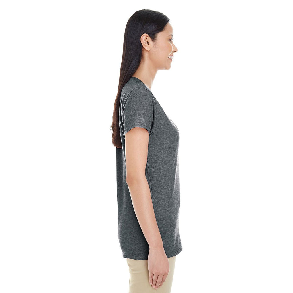 Gildan Women's Dark Heather Softstyle 4.5 oz. Deep Scoop T-Shirt
