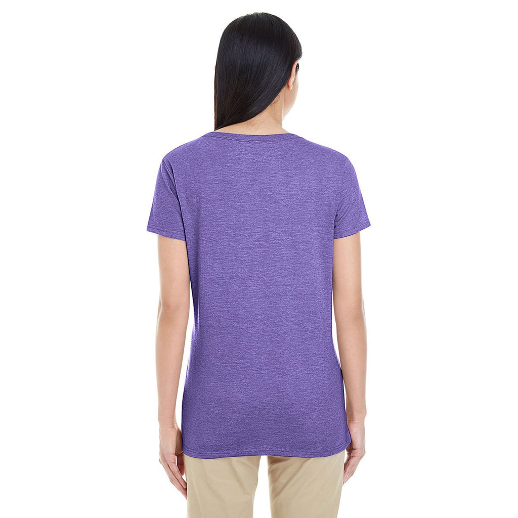 Gildan Women's Heather Purple Softstyle 4.5 oz. Deep Scoop T-Shirt