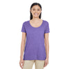 Gildan Women's Heather Purple Softstyle 4.5 oz. Deep Scoop T-Shirt