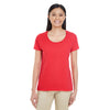 Gildan Women's Red Softstyle 4.5 oz. Deep Scoop T-Shirt