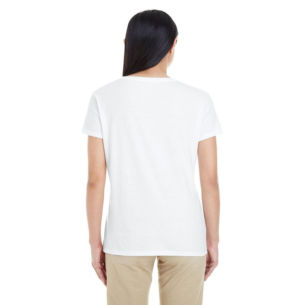 Gildan Women's White Softstyle 4.5 oz. Deep Scoop T-Shirt