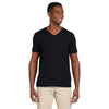 Gildan Men's Black Softstyle 4.5 oz. V-Neck T-Shirt
