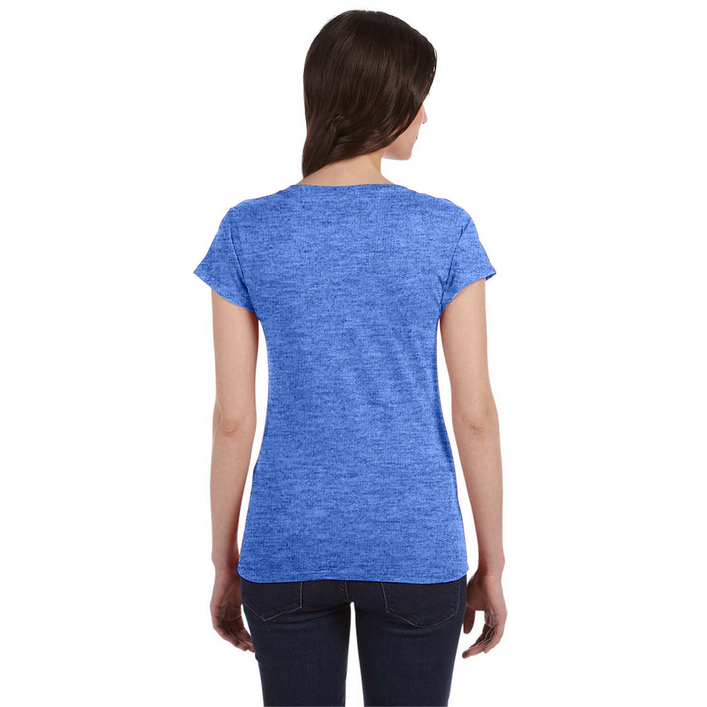 Gildan Women's Heather Royal SoftStyle 4.5 oz. Fitted V-Neck T-Shirt