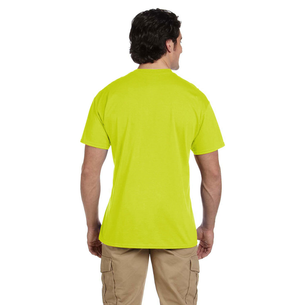 Gildan Unisex Safety Green 5.5 oz. 50/50 Pocket T-Shirt