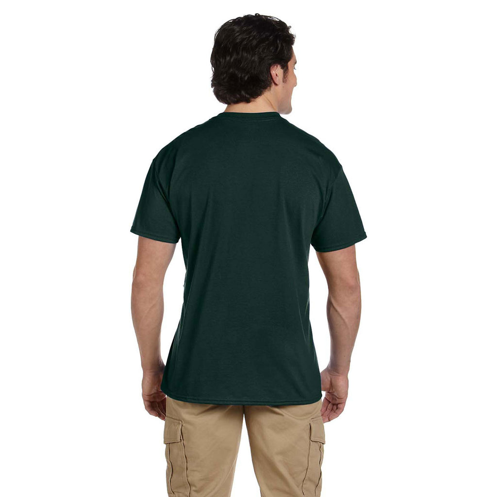 Gildan Unisex Forest Green 5.5 oz. 50/50 Pocket T-Shirt