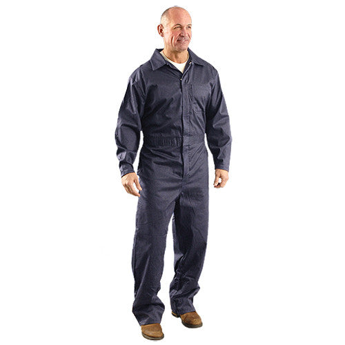 OccuNomix Men's Navy Value Cotton Flame Resistant Coverall HRC 1