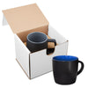 Primeline Black-Blue 12 oz Riviera Ceramic Mug in Individual Mailer