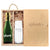 A+ Wines Brown Laser Engraved Double Mini Wood Box with Etched 1-Color Mini Sparkling and Flute