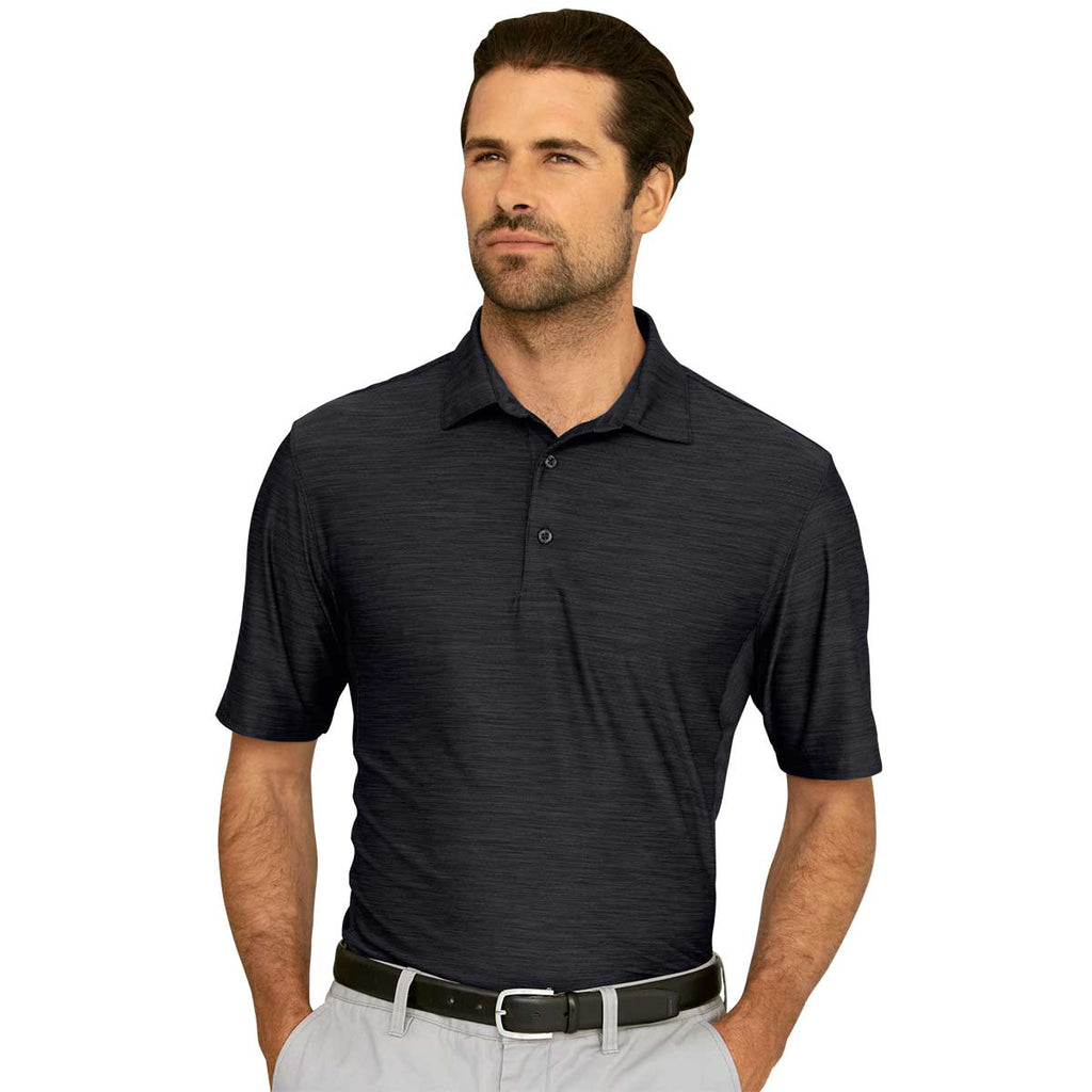 Greg Norman Men's Black Heather Play Dry Solid Polo