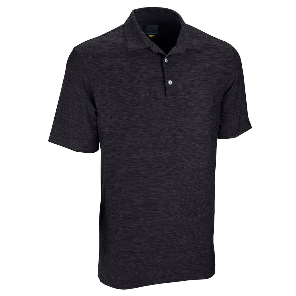 Greg Norman Men's Black Heather Play Dry Solid Polo