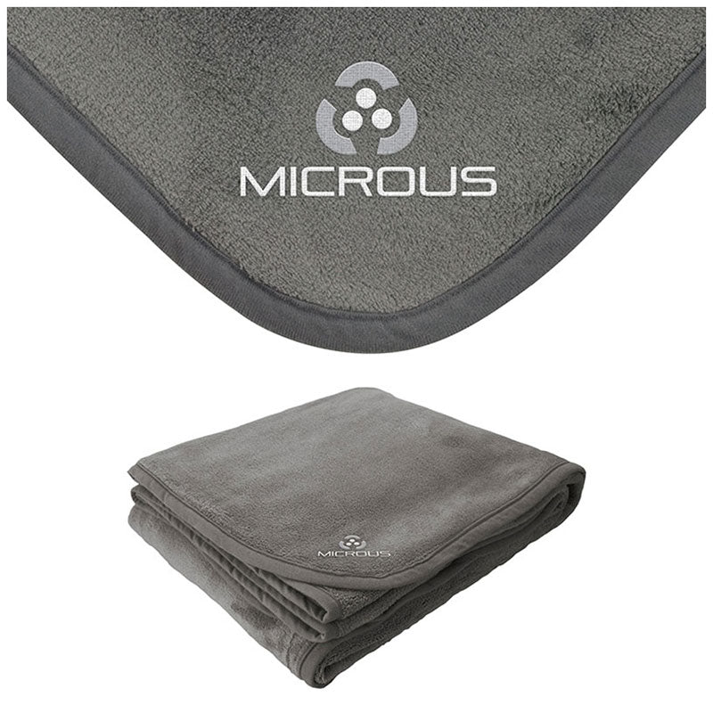 Logomark Charcoal Brookshire Micro-Plush Blanket
