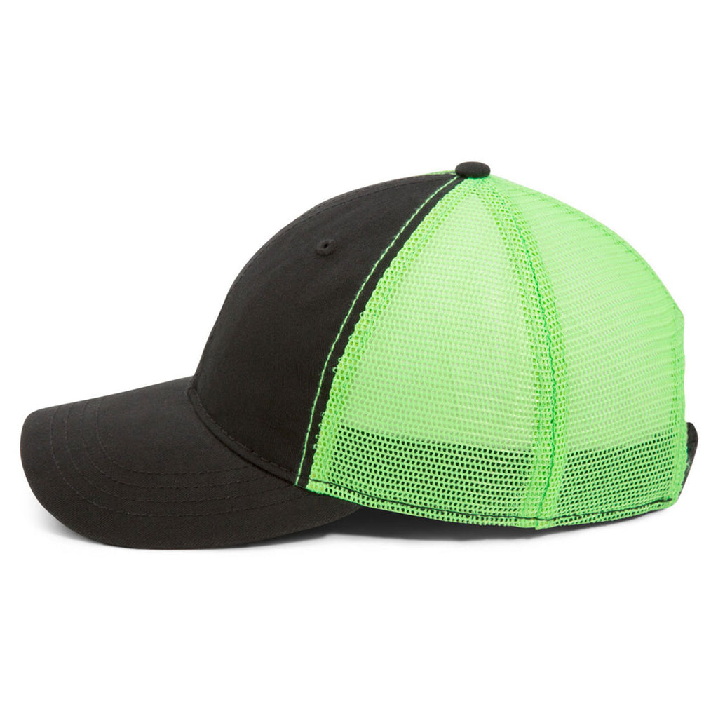 Paramount Apparel Charcoal/Neon Green Washed Soft Mesh Cap