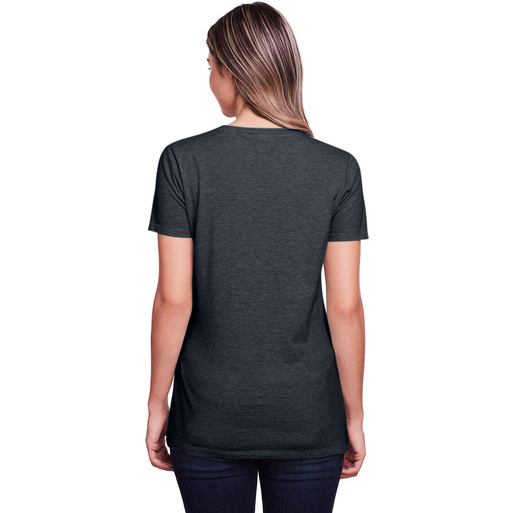 Fruit of the Loom Women's Black Ink Heather ICONIC T-Shirt