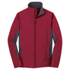Port Authority Men's Rich Red/Battleship Grey Core Colorblock Soft Shell Jacket