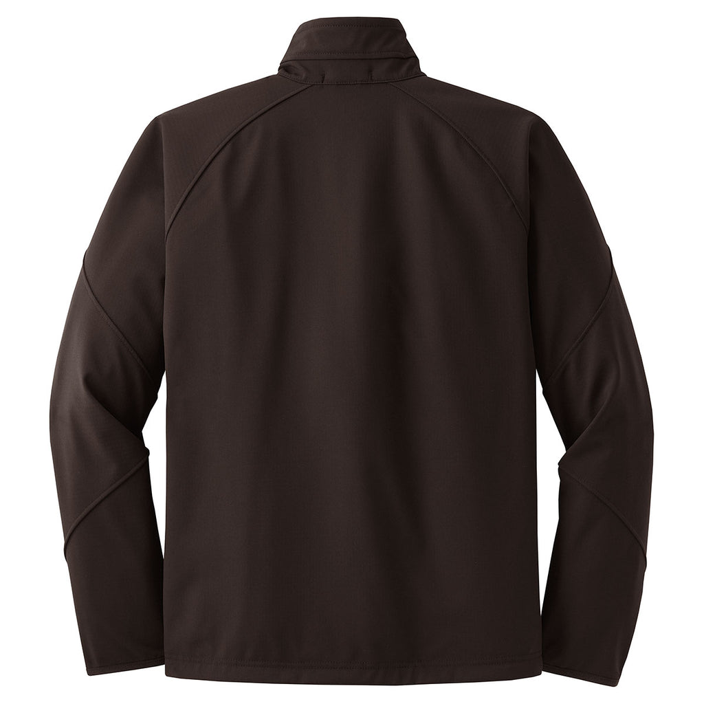 Port Authority Men's Cafe Brown Textured Soft Shell Jacket