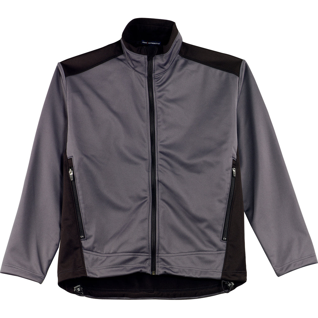 Port Authority Men's Graphite/Black Two-Tone Soft Shell Jacket
