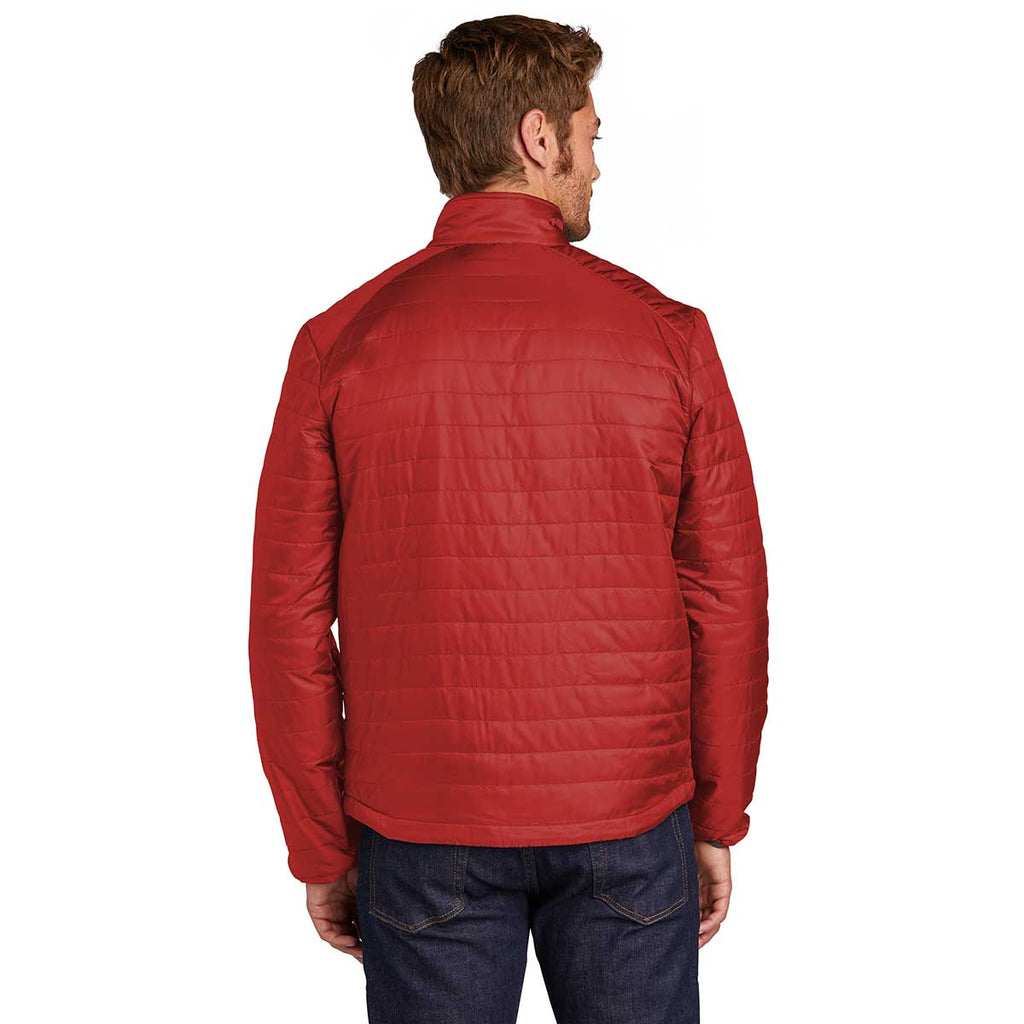 Port Authority Men's Fire Red/ Graphite Packable Puffy Jacket