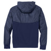 Sport-Tek Men's True Navy/True Navy Embossed Hybrid Full-Zip Hooded Jacket