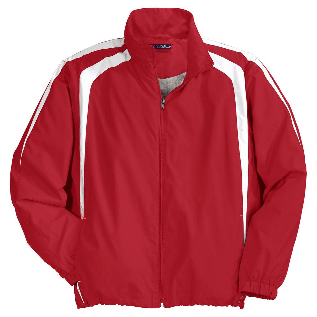 Sport-Tek Men's True Red/White Colorblock Raglan Jacket