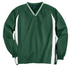 Sport-Tek Men's Forest Green/White Tipped V-Neck Raglan Wind Shirt