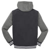 Sport-Tek Men's Graphite Grey/Vintage Heather Insulated Letterman Jacket